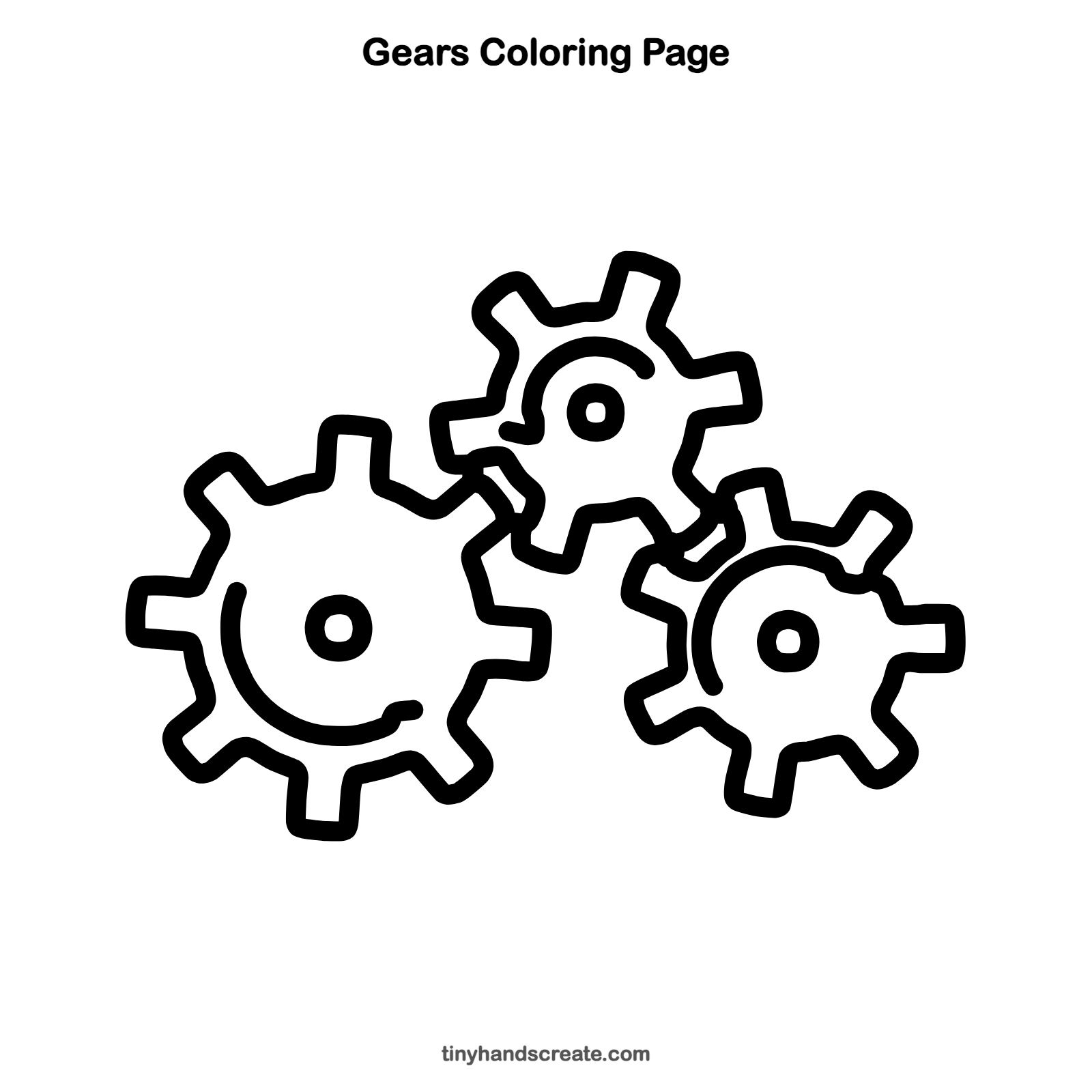 Free printable gears coloring page for kids