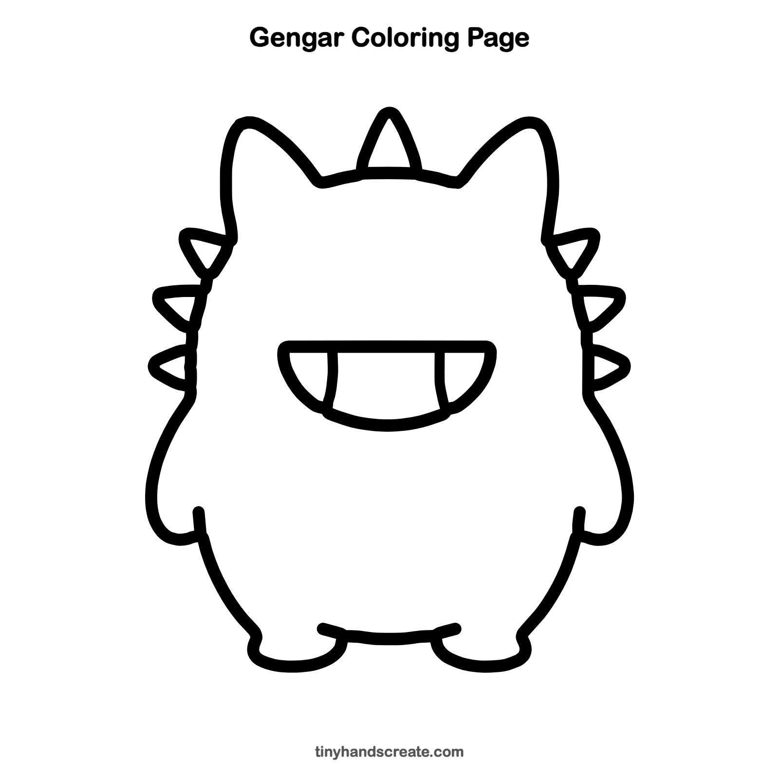Free printable Gengar coloring page for kids