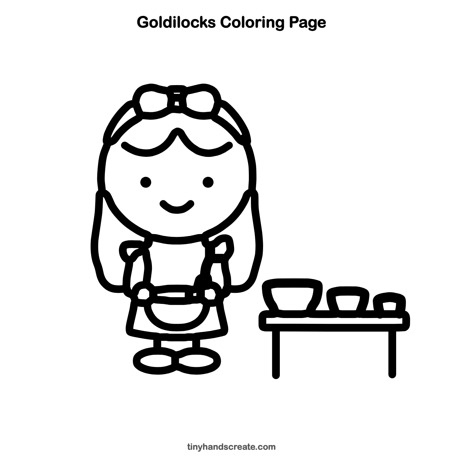 Free printable Goldilocks coloring page for kids