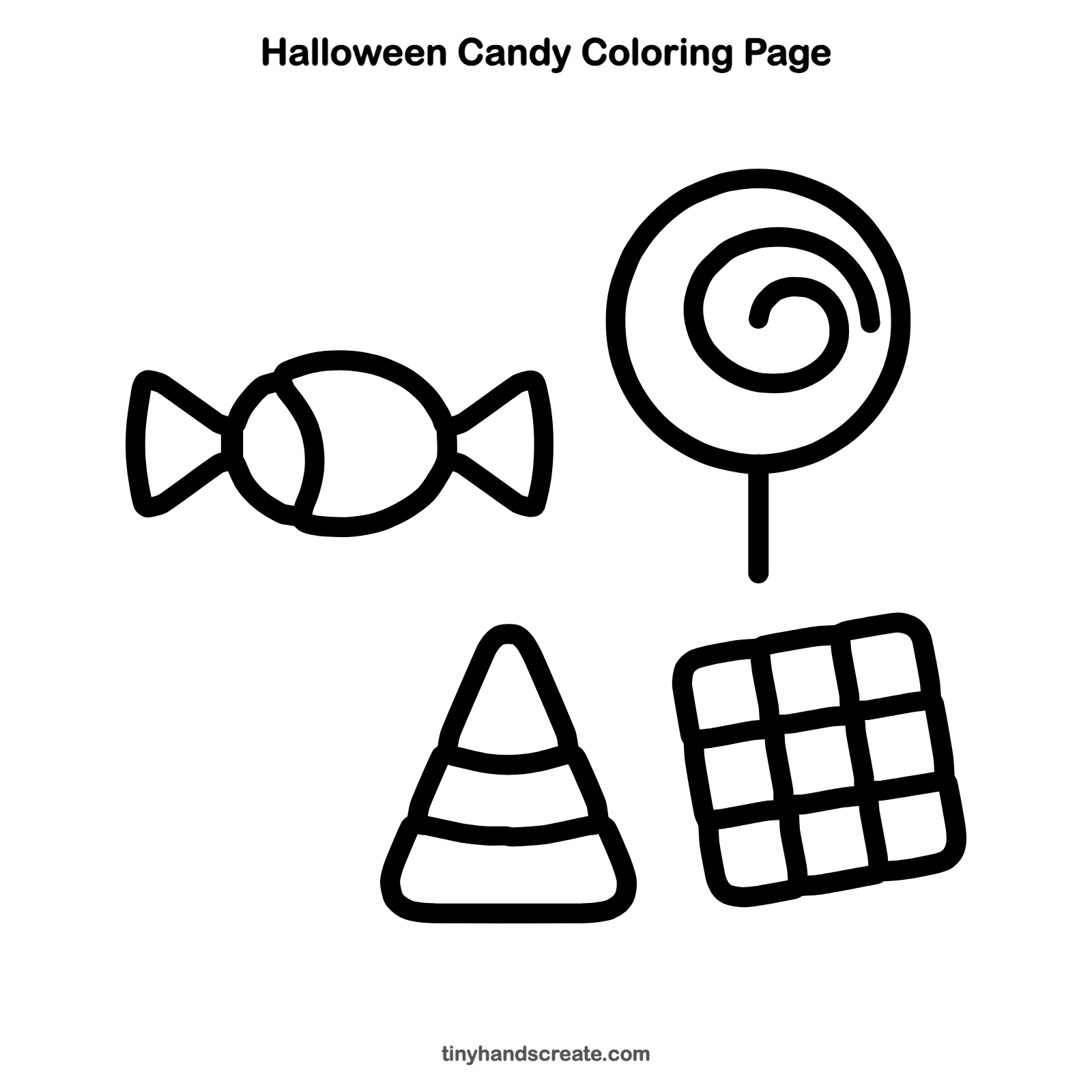 Free printable Halloween candy coloring page for kids