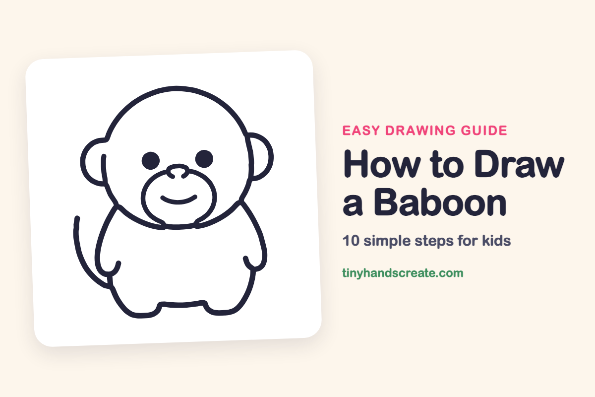 How to Draw a Baboon: easy drawing guide for kids