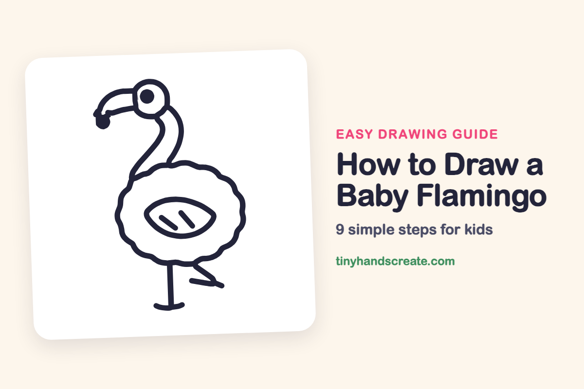 How to Draw a Baby Flamingo: easy drawing guide for kids