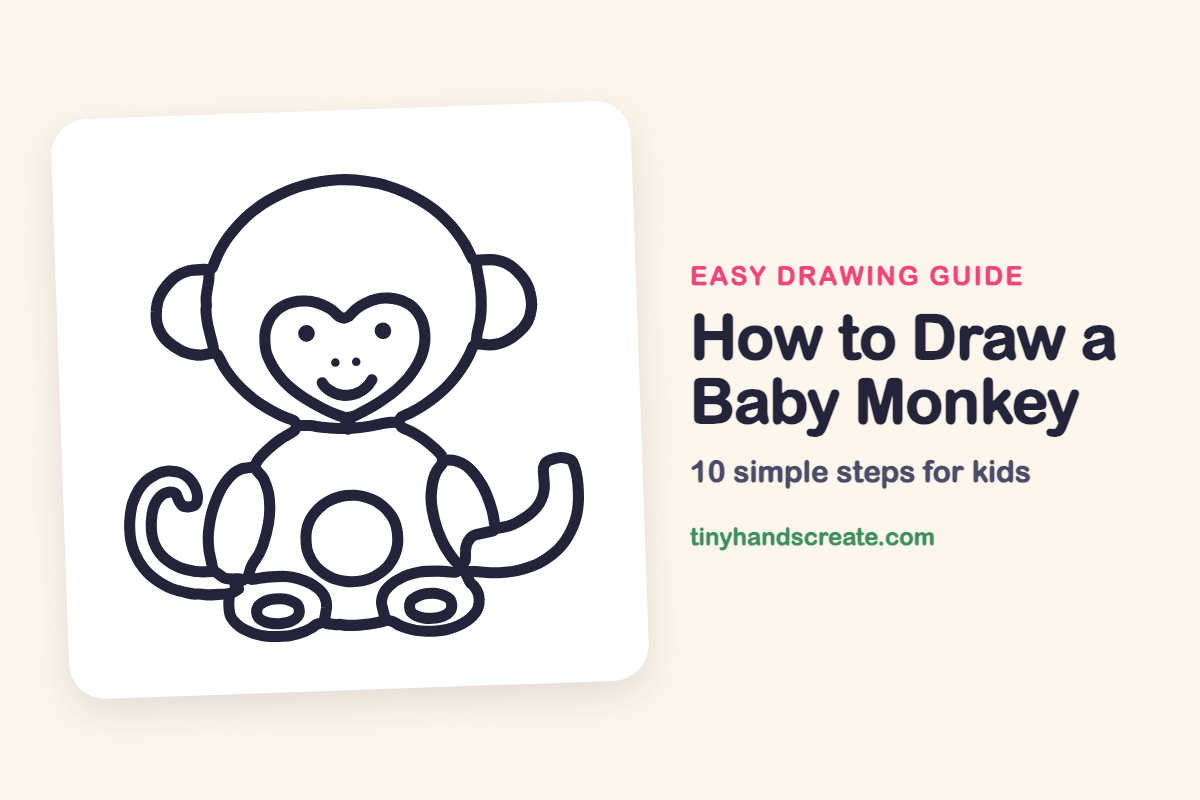 How to Draw a Baby Monkey: easy drawing guide for kids