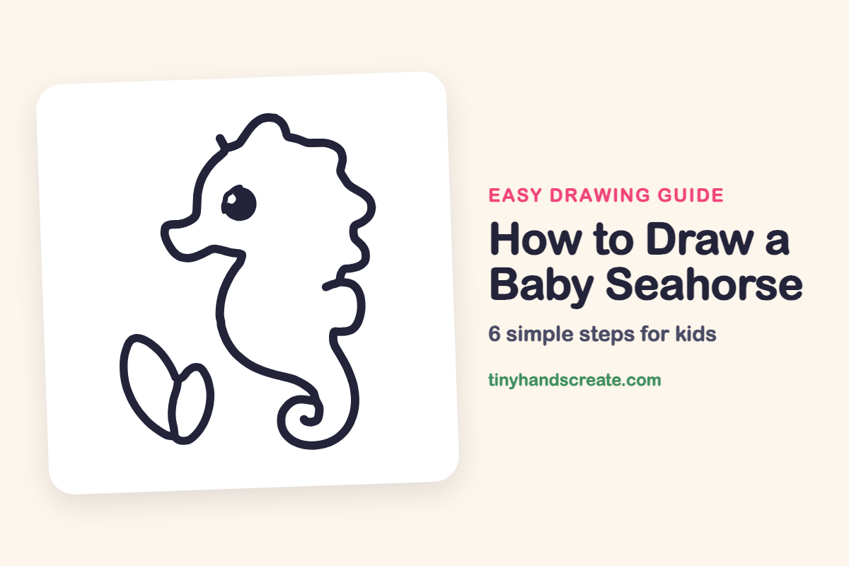 How to Draw a Baby Seahorse: easy drawing guide for kids