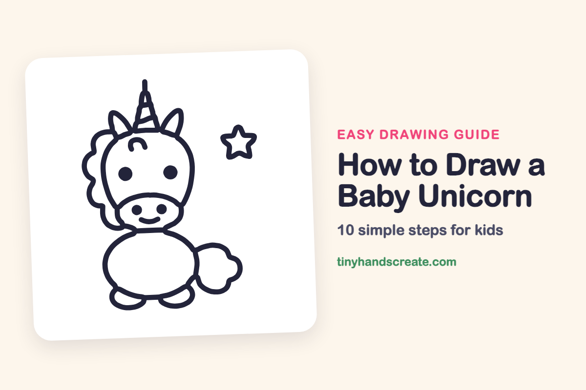 How to Draw a Baby Unicorn: easy drawing guide for kids