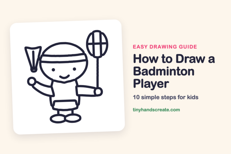 How to Draw a Badminton Player: easy drawing guide for kids