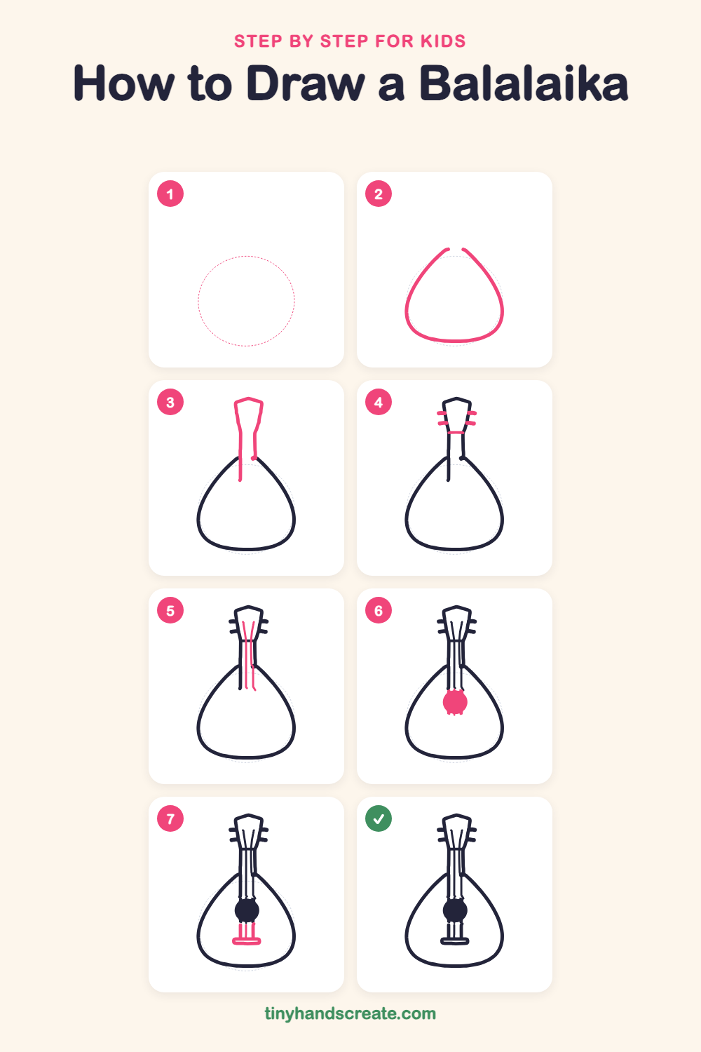 How to draw a balalaika step by step for kids