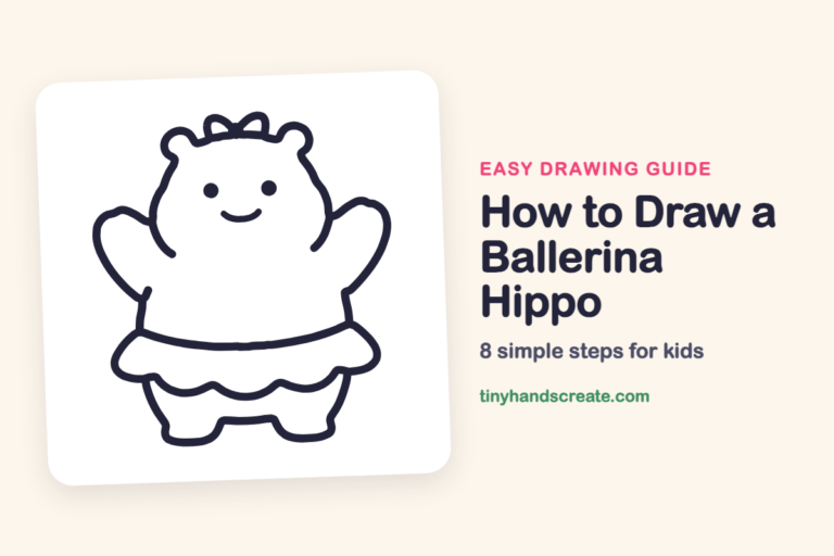 How to Draw a Ballerina Hippo: easy drawing guide for kids
