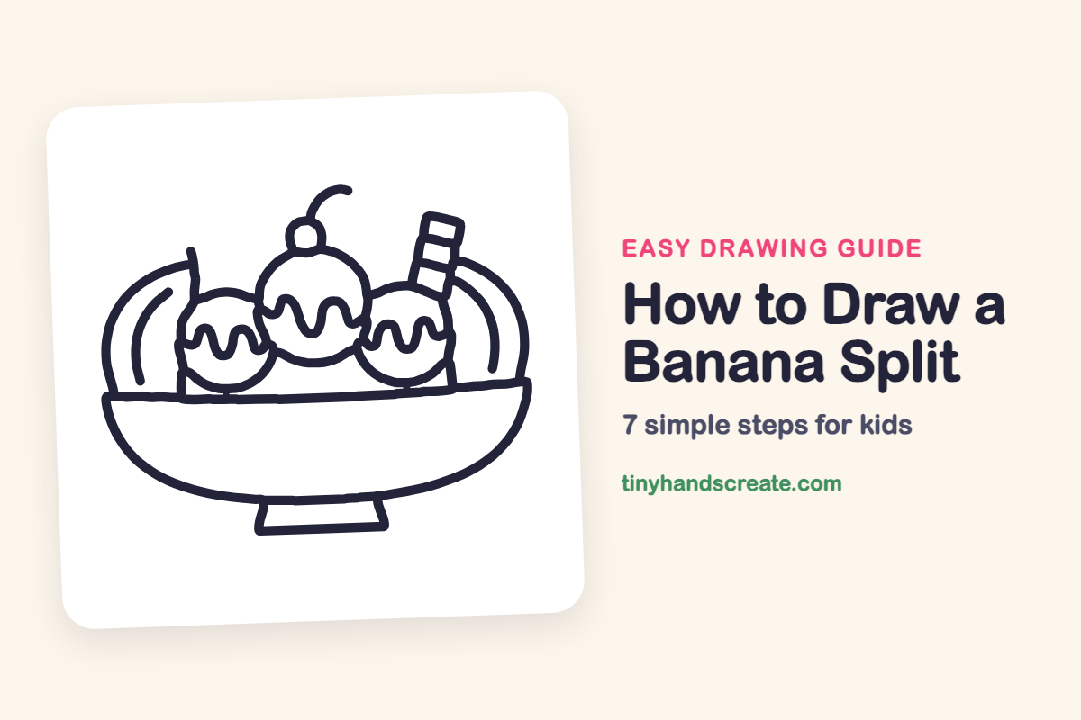 How to Draw a Banana Split: easy drawing guide for kids