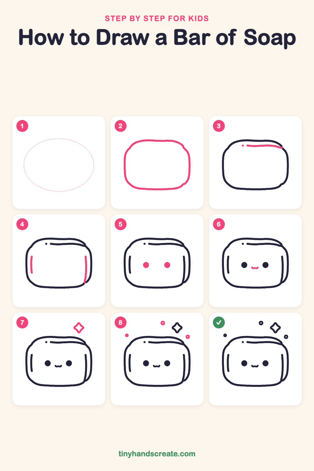 How to draw a bar of soap step by step for kids