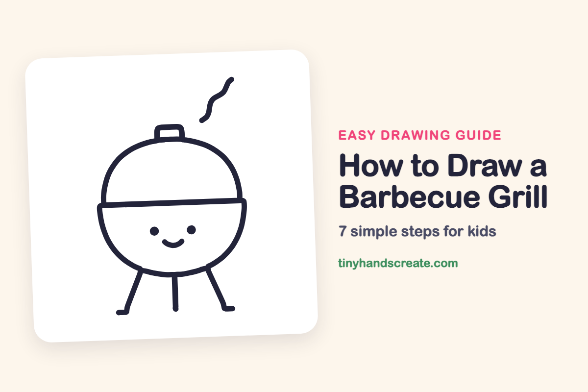 How to Draw a Barbecue Grill: easy drawing guide for kids