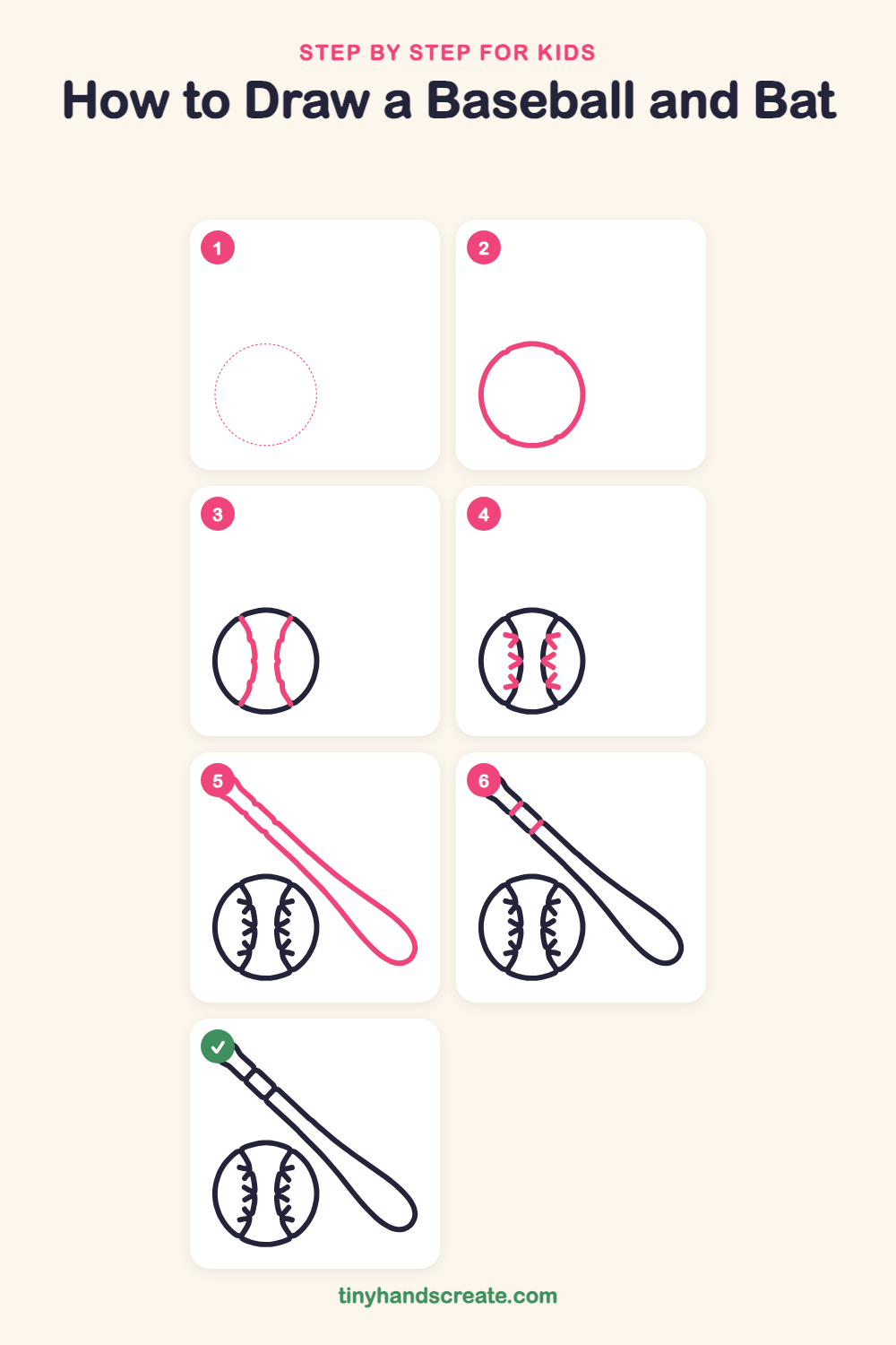How to draw a baseball and bat step by step for kids