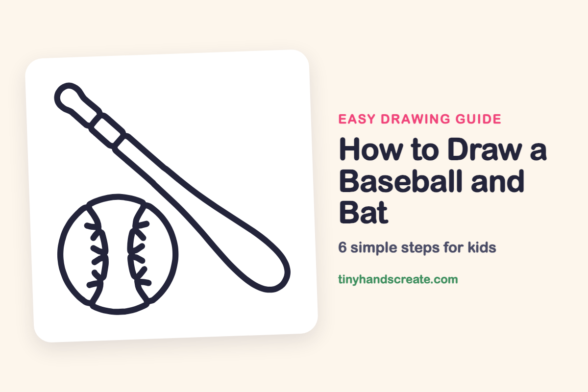 How to Draw a Baseball and Bat: easy drawing guide for kids