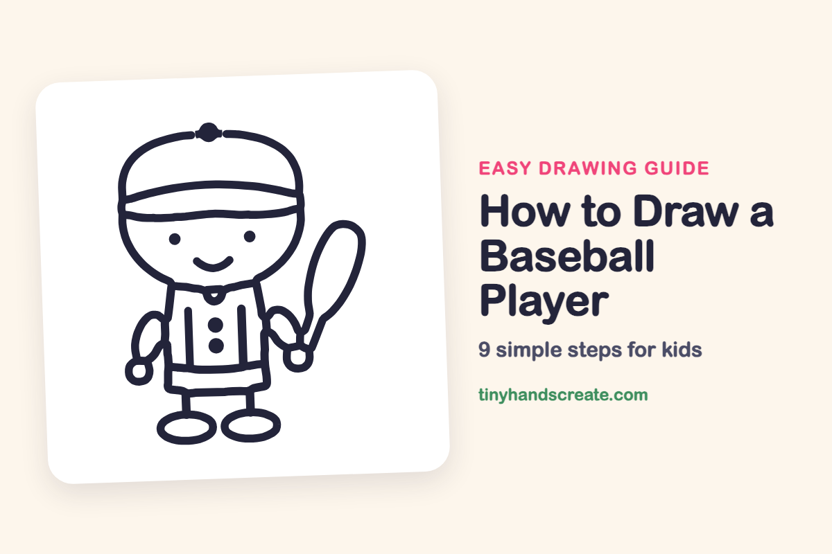 How to Draw a Baseball Player: easy drawing guide for kids