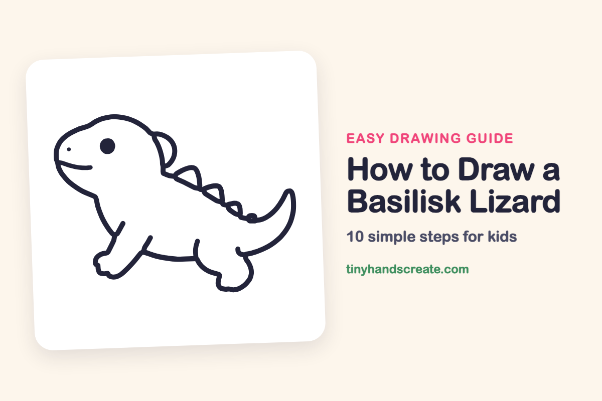 How to Draw a Basilisk Lizard: easy drawing guide for kids