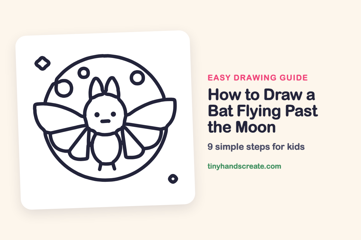How to Draw a Bat Flying Past the Moon: easy drawing guide for kids