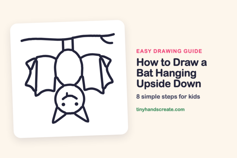 How to Draw a Bat Hanging Upside Down step by step