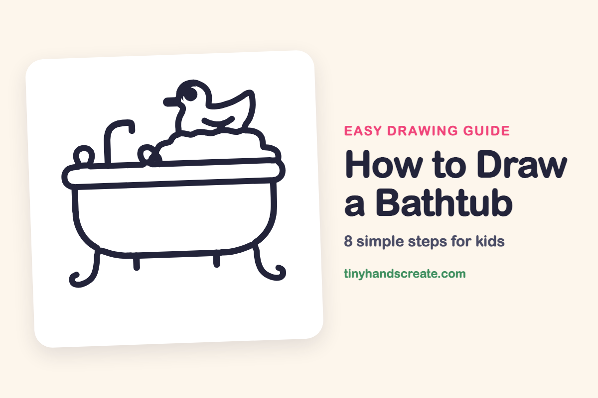 How to Draw a Bathtub: easy drawing guide for kids