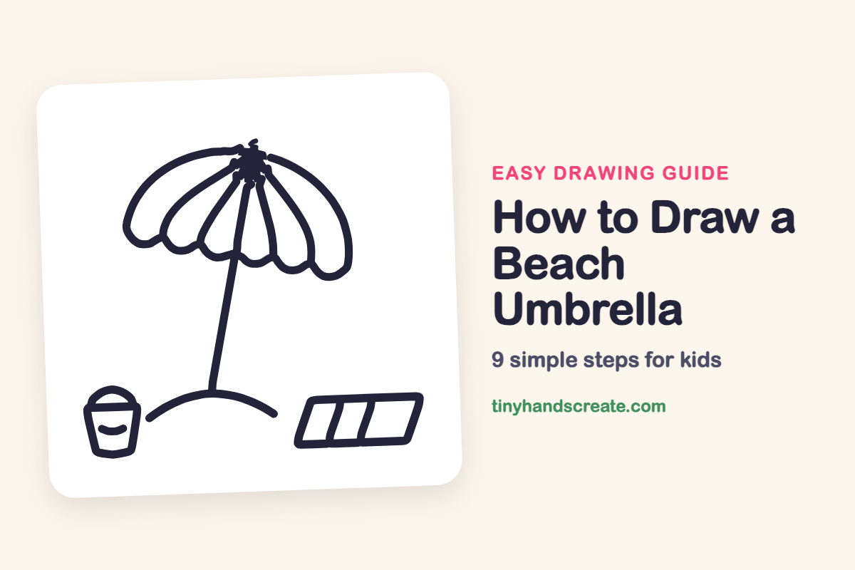 How to Draw a Beach Umbrella: easy drawing guide for kids