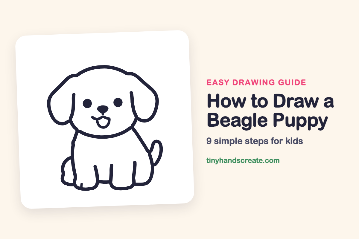 How to Draw a Beagle Puppy: easy drawing guide for kids