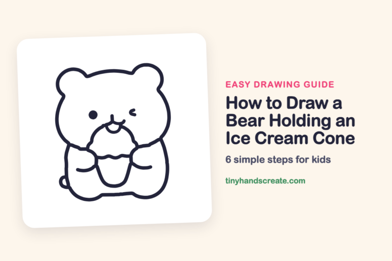 How to Draw a Bear Holding an Ice Cream Cone step by step