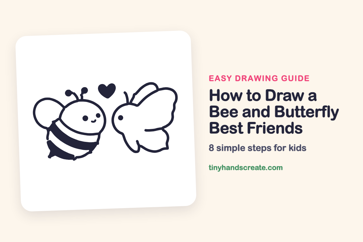 How to Draw a Bee and Butterfly Best Friends: easy drawing guide for kids