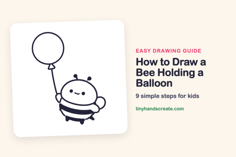 How to Draw a Bee Holding a Balloon: easy drawing guide for kids