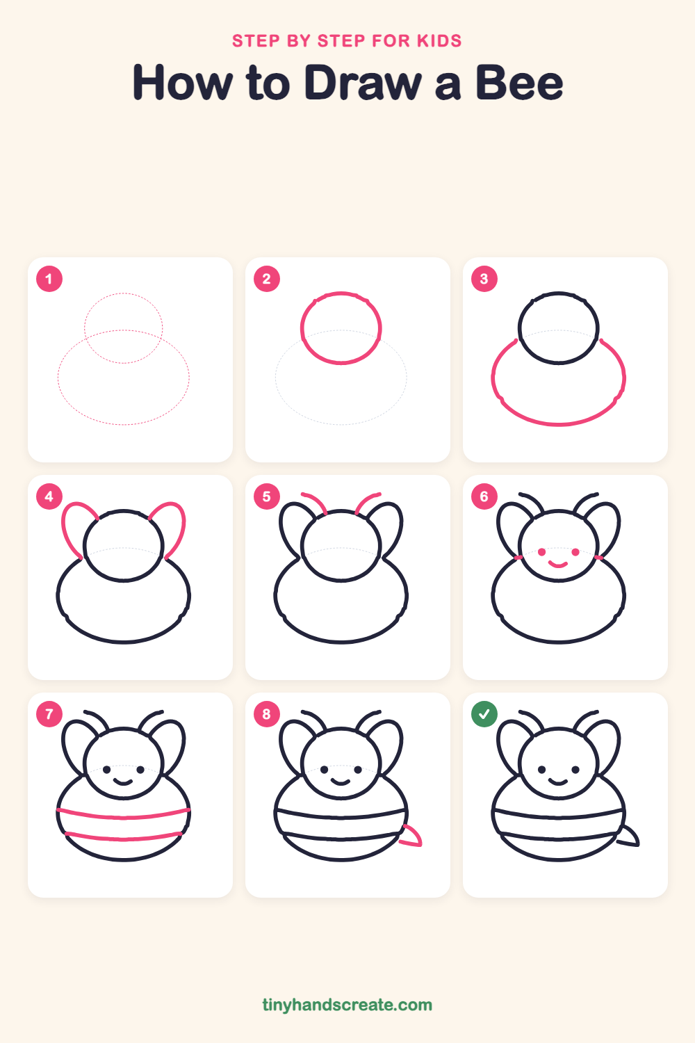 How to draw a bee step by step for kids
