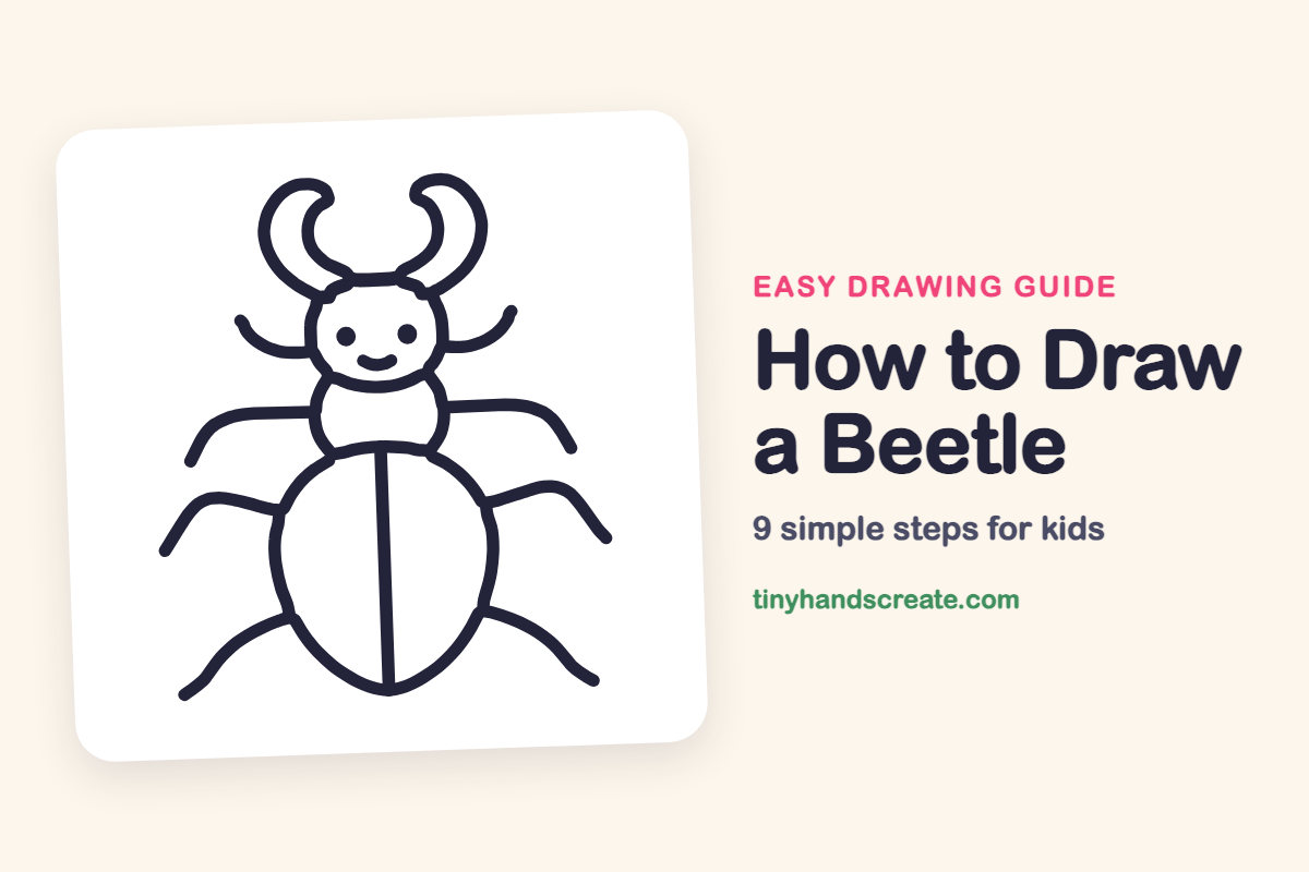 How to Draw a Beetle: easy drawing guide for kids