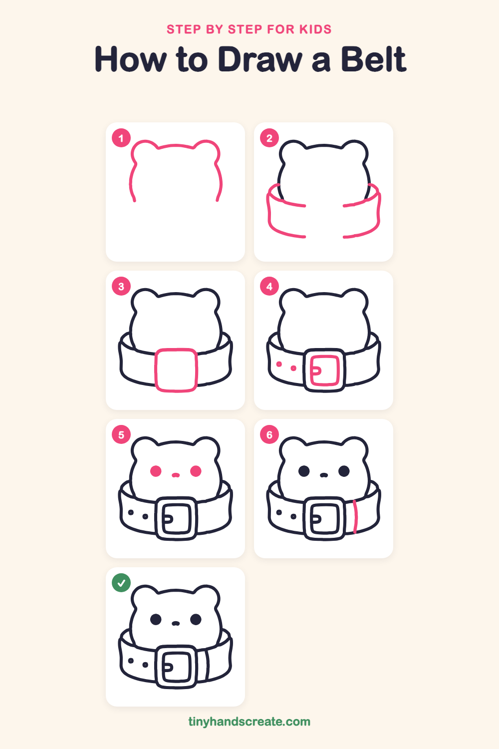 How to draw a belt step by step for kids