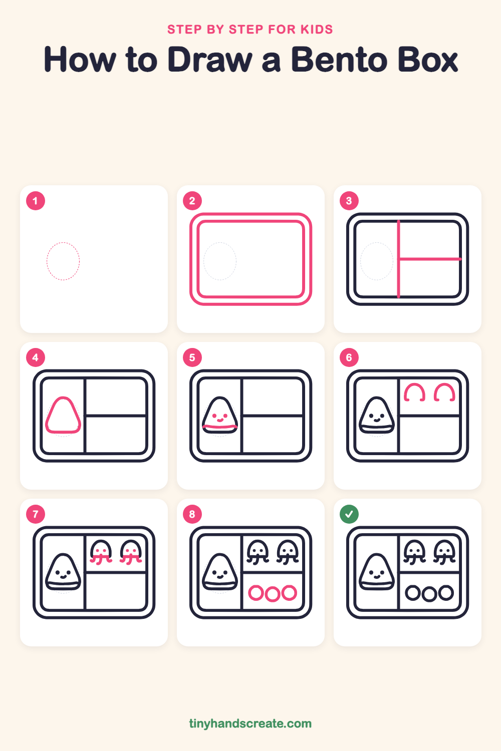How to draw a bento box step by step for kids