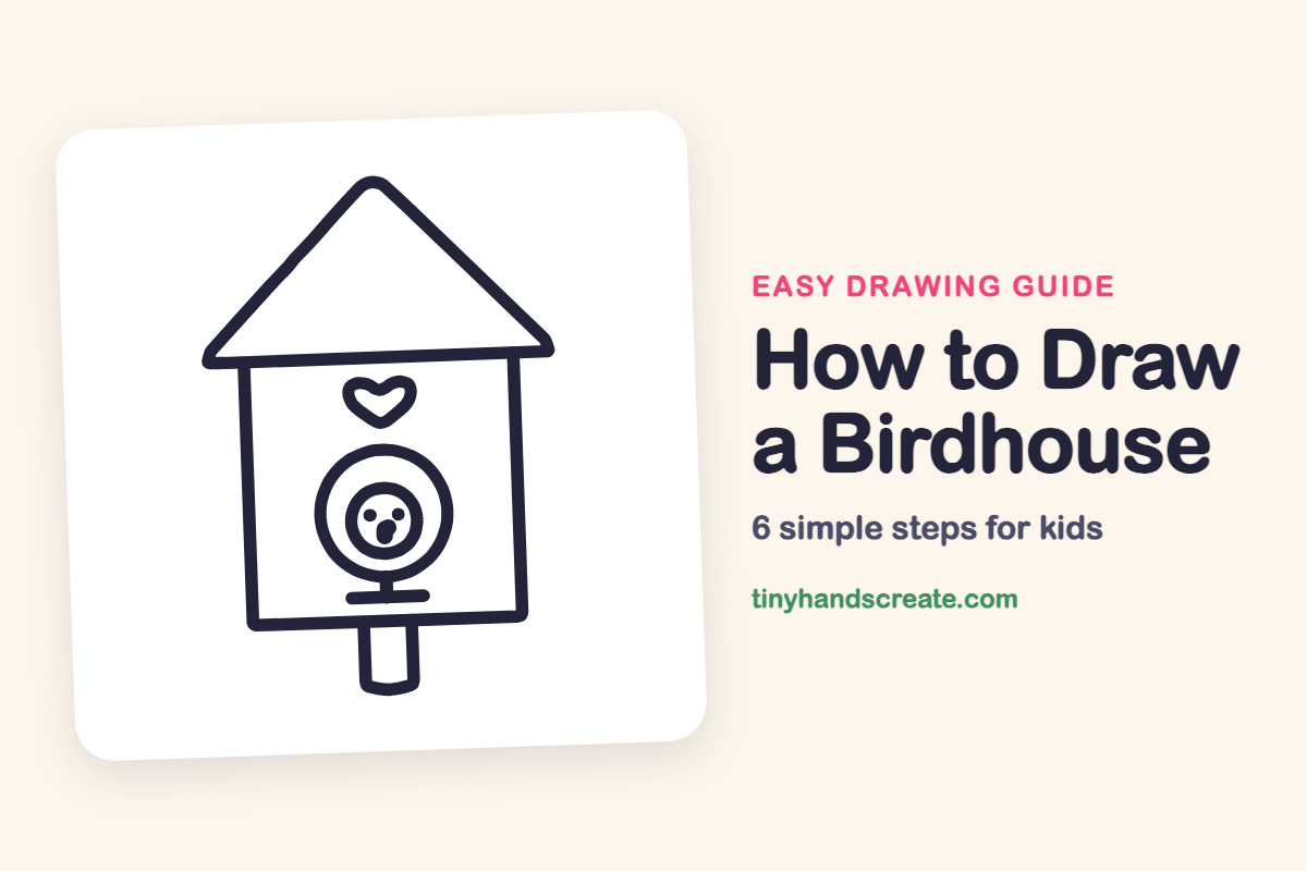 How to Draw a Birdhouse: easy drawing guide for kids