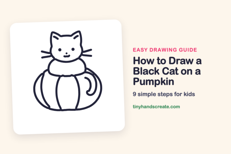 How to Draw a Black Cat on a Pumpkin: easy drawing guide for kids