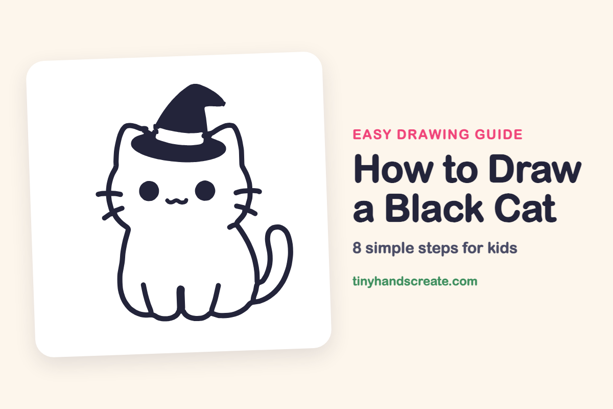 How to Draw a Black Cat: easy drawing guide for kids