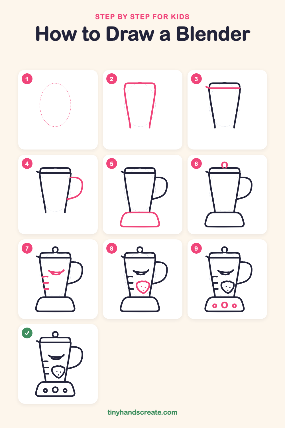 How to draw a blender step by step for kids