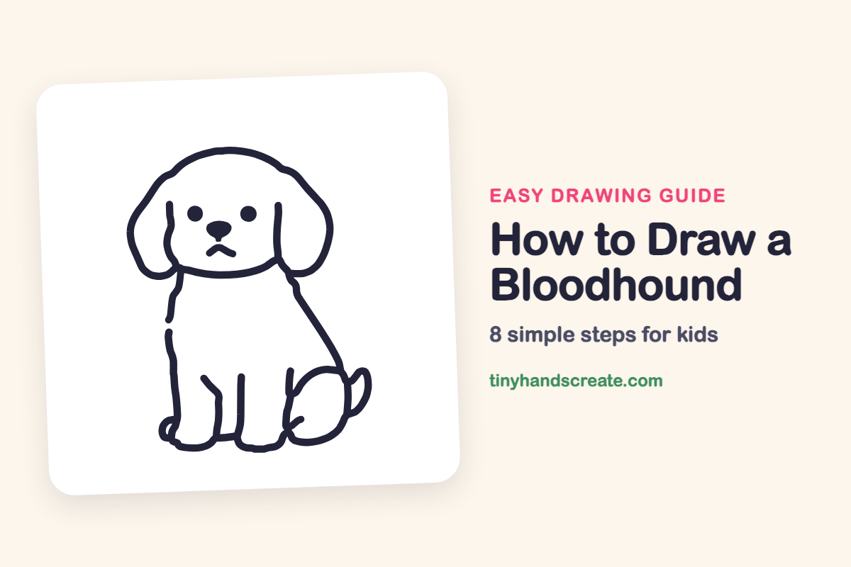 How to Draw a Bloodhound: easy drawing guide for kids