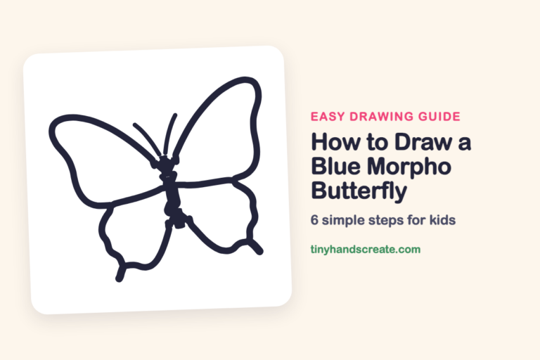 How to Draw a Blue Morpho Butterfly: easy drawing guide for kids