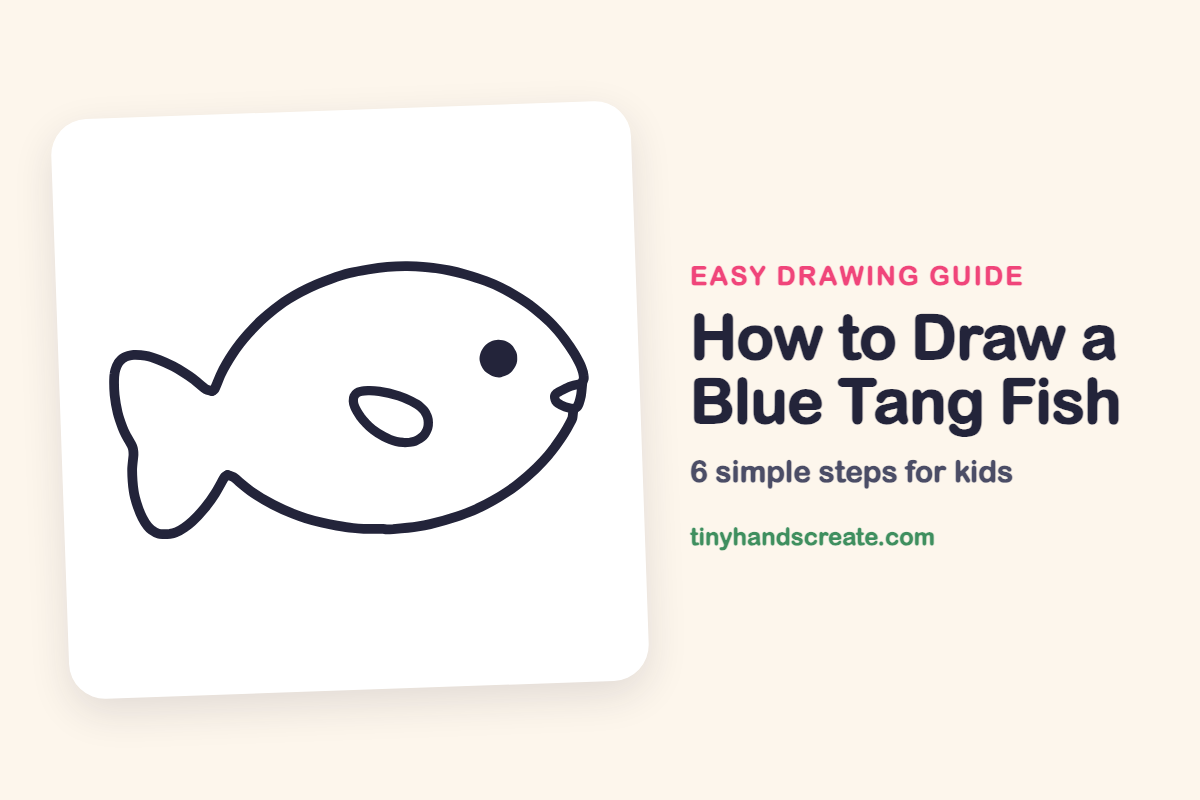 How to Draw a Blue Tang Fish: easy drawing guide for kids