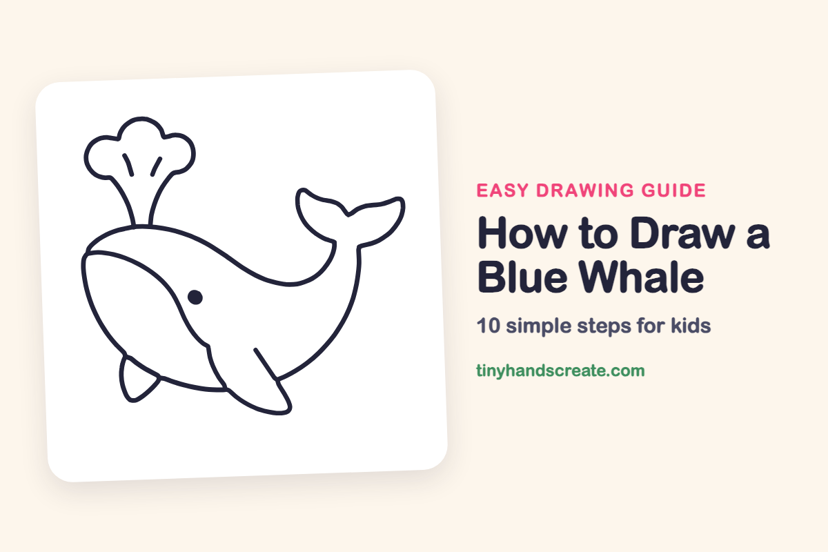 How to Draw a Blue Whale: easy drawing guide for kids