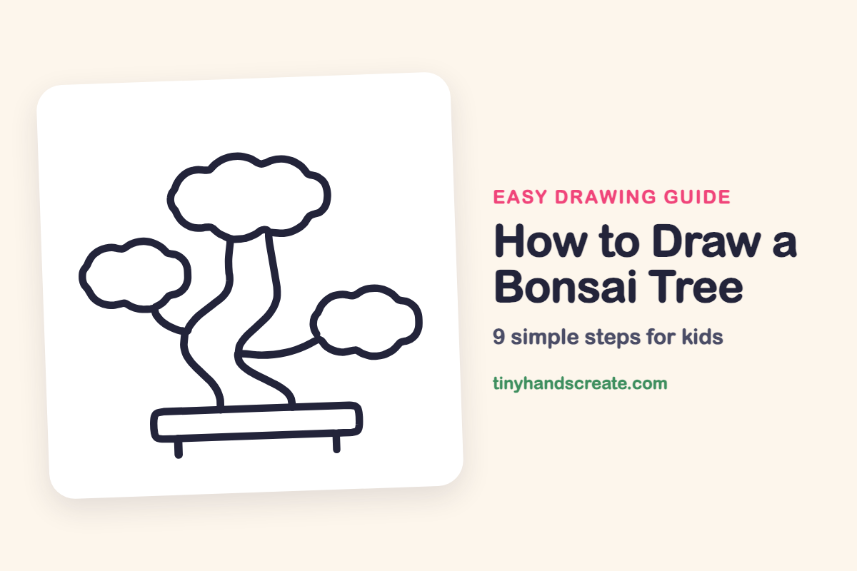How to Draw a Bonsai Tree: easy drawing guide for kids