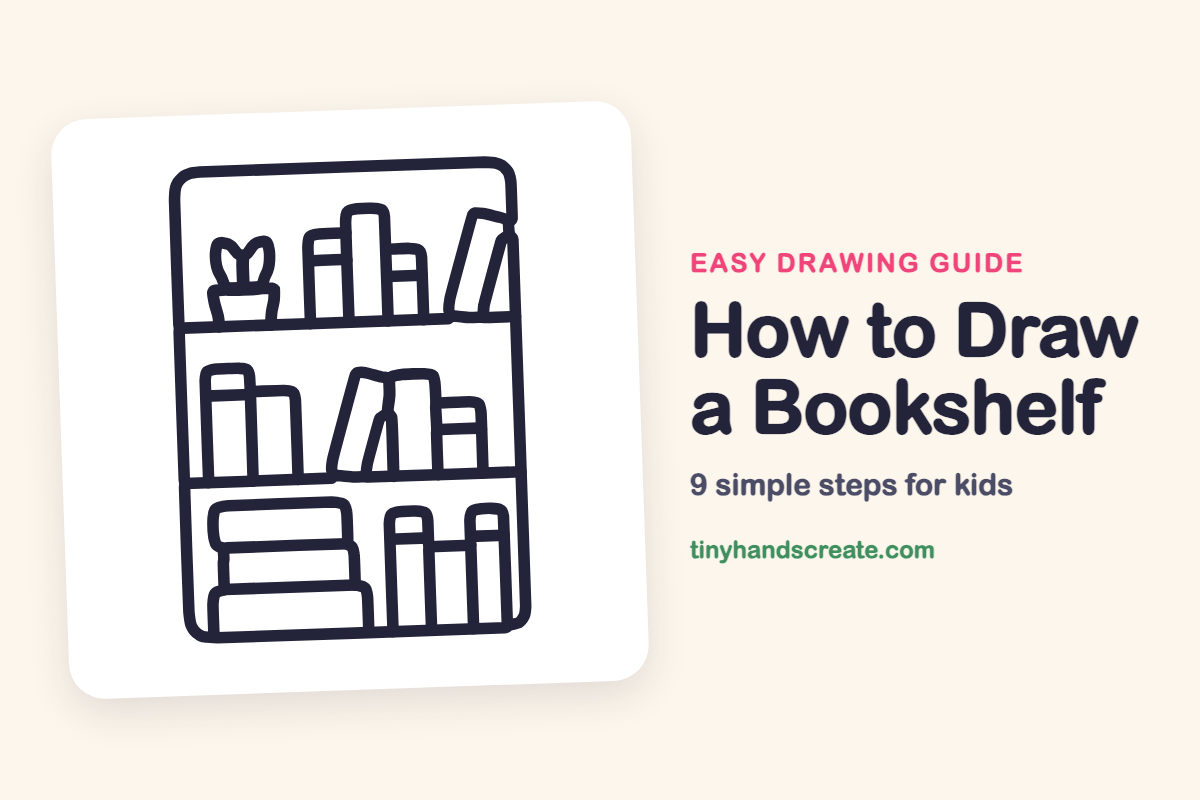 How to Draw a Bookshelf: easy drawing guide for kids