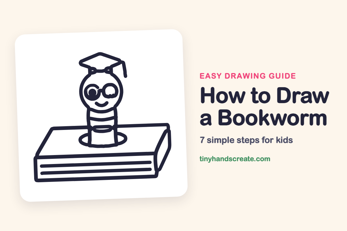 How to Draw a Bookworm: easy drawing guide for kids
