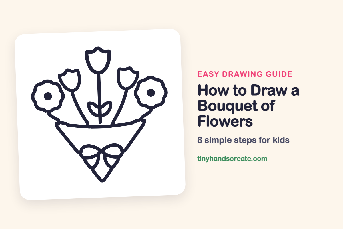 How to Draw a Bouquet of Flowers: easy drawing guide for kids