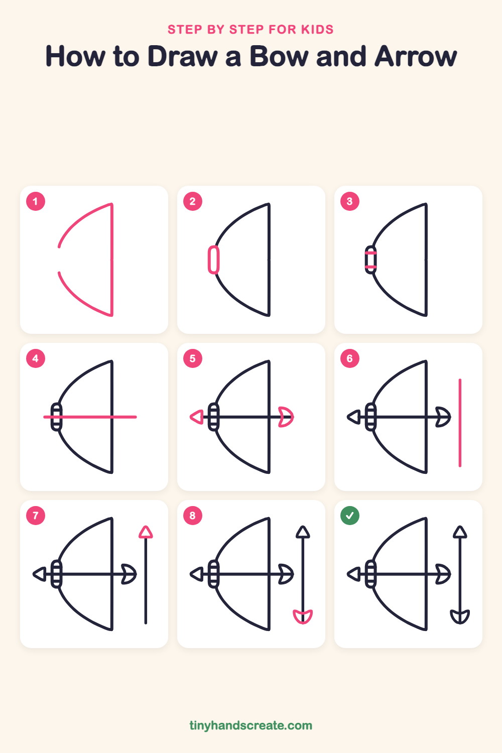 How to draw a bow and arrow step by step for kids