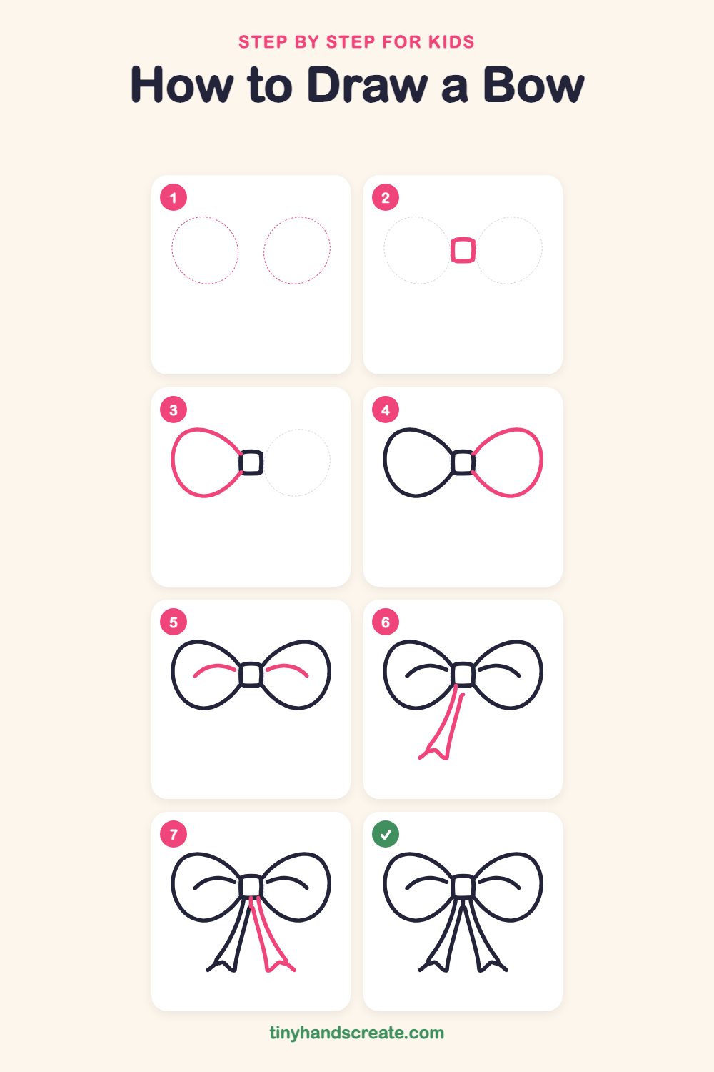 How to draw a bow step by step for kids