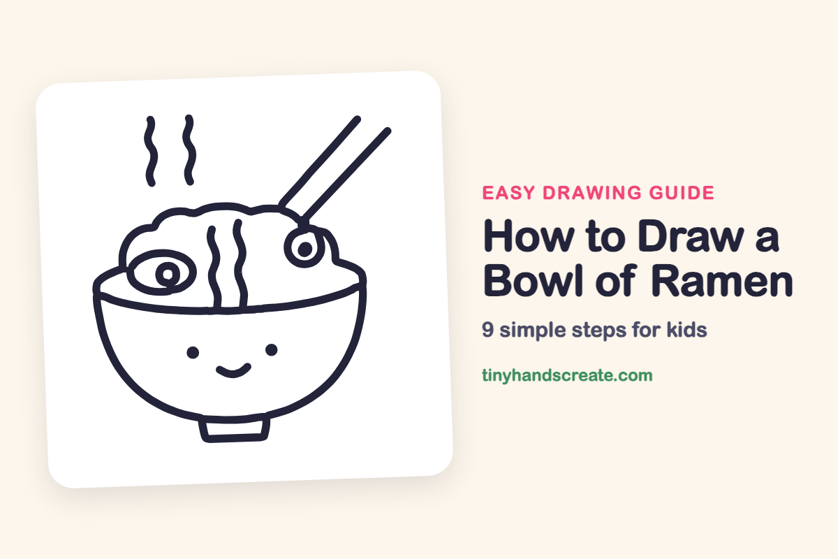 How to Draw a Bowl of Ramen: easy drawing guide for kids