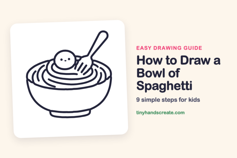 How to Draw a Bowl of Spaghetti: easy drawing guide for kids