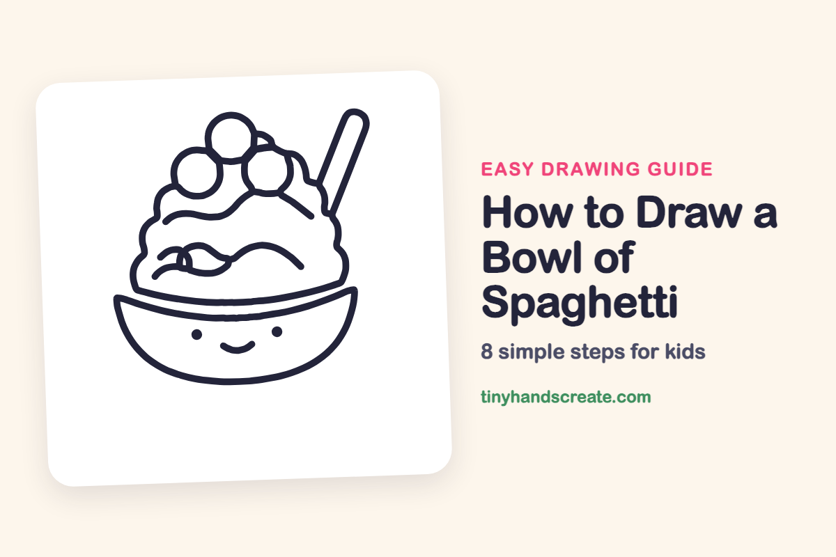 How to Draw a Bowl of Spaghetti: easy drawing guide for kids
