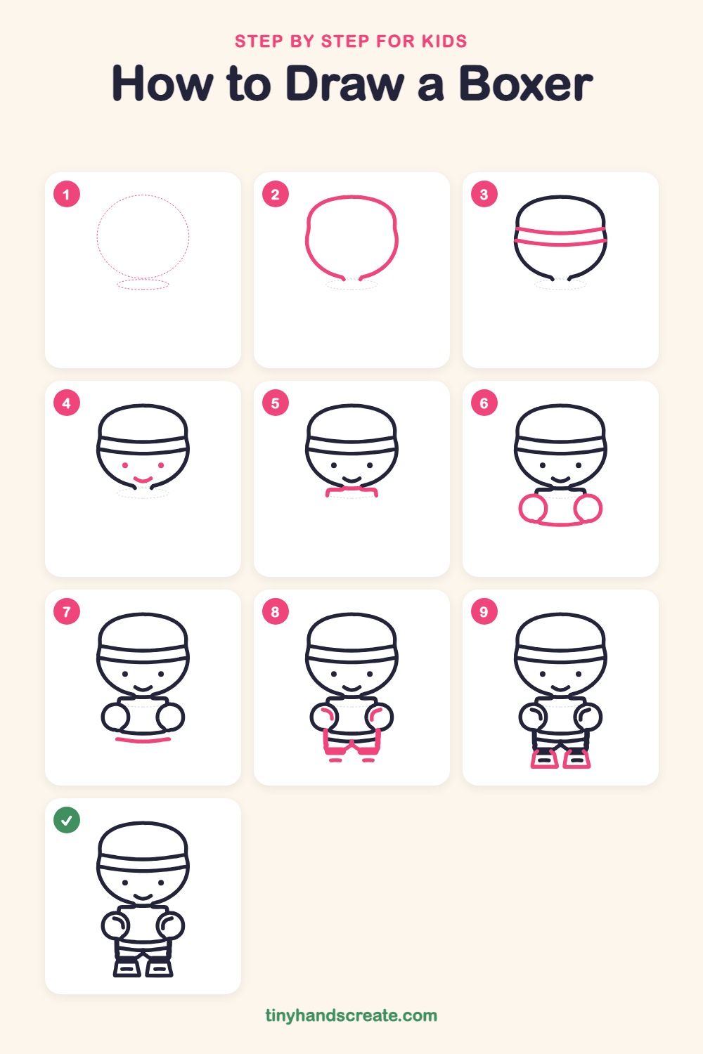 How to draw a boxer step by step for kids