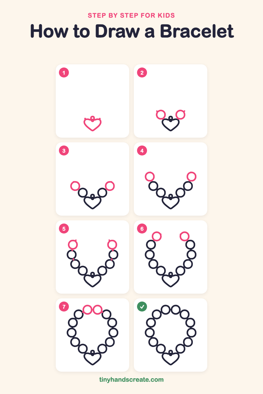 How to draw a bracelet step by step for kids